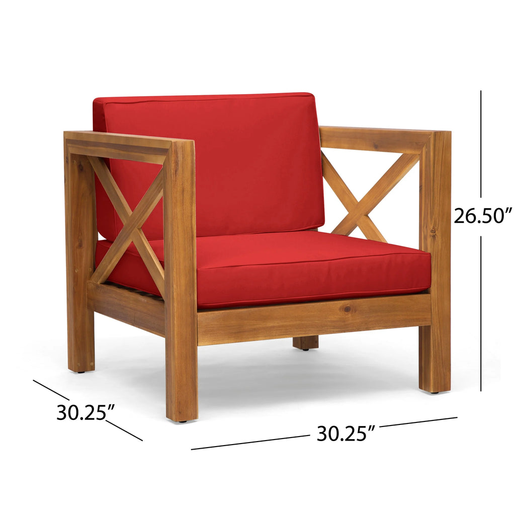Outdoor 11 Seater Acacia Wood Sectional Sofa and Club Chair Set L264
