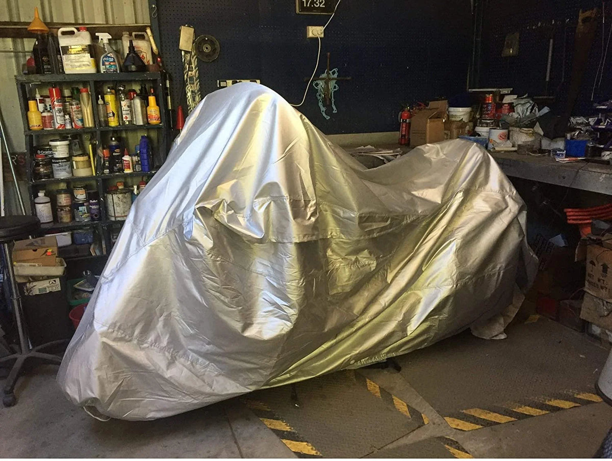 Motorcycle Cover with Securing Straps and Storage Bag D389209