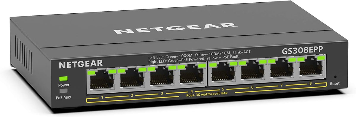 16-Port PoE Gigabit Ethernet Plus Switch with 15 x PoE+ @ 180W, 1 x 1G SFP Port Y7718