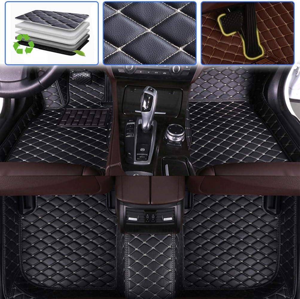 Red Waterproof Full Coverage Car Floor Mats C6053
