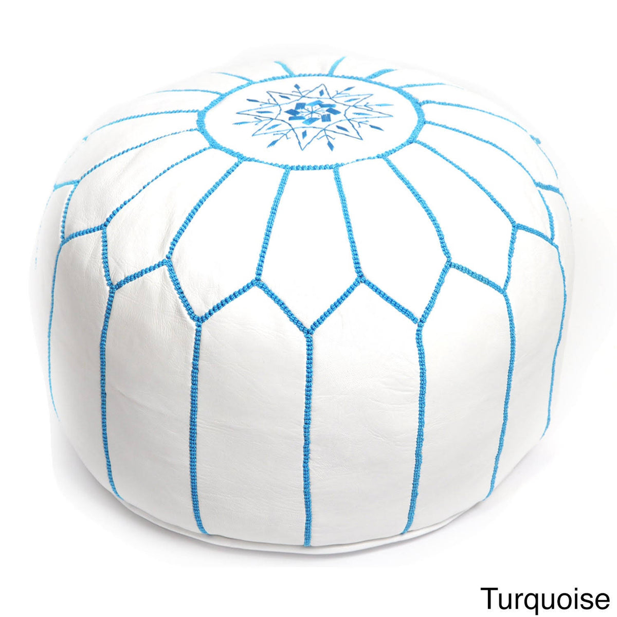 White Leather Ottoman J1110