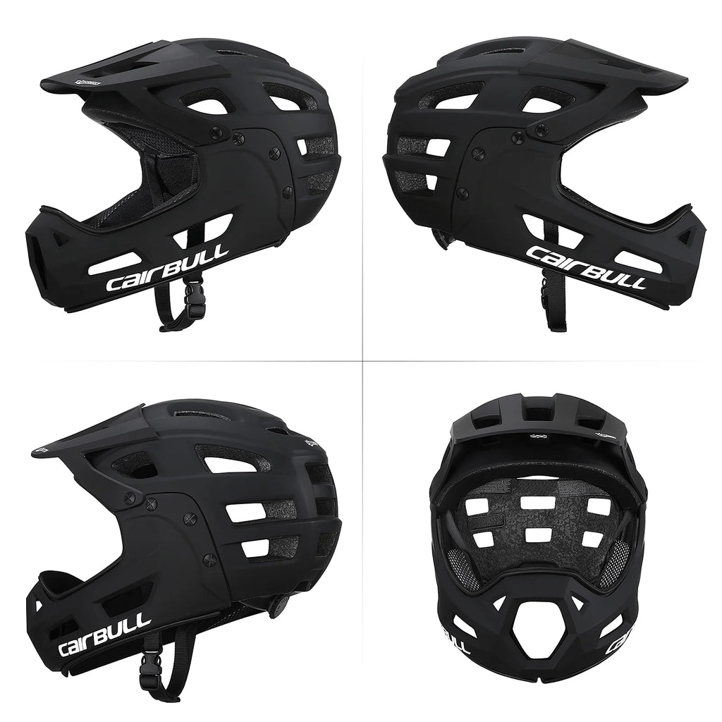 Orange Full Face Bike Helmet with Detachable Chin Guard and Visor W941