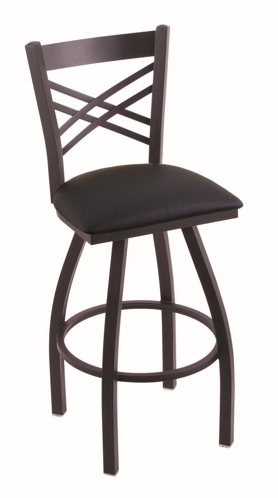 25x22 Swivel Counter Stool with Black Wrinkle Finish and Black Vinyl Seat M219235