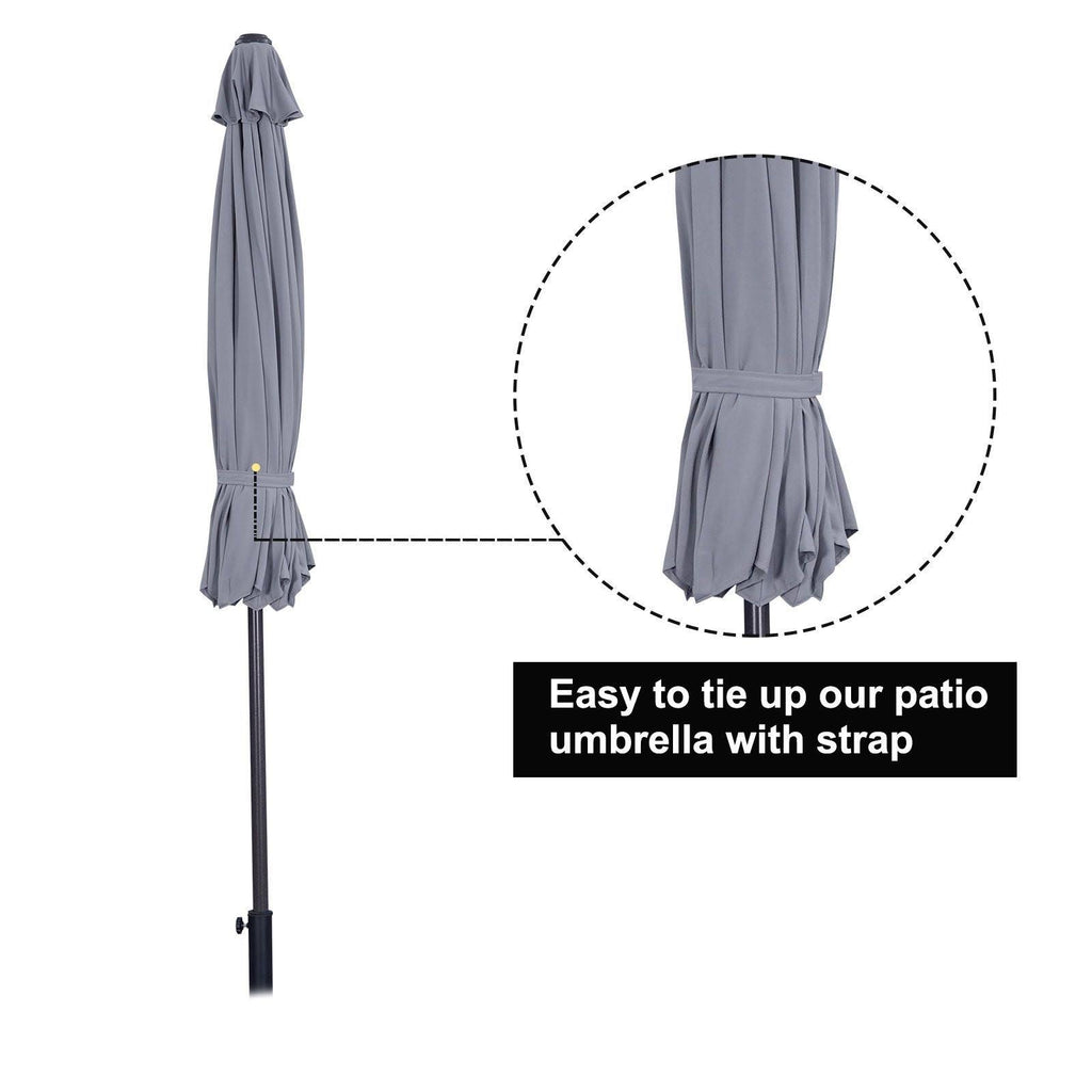 Red 9ft Waterproof Patio Umbrella with Tilt and Crank S16755