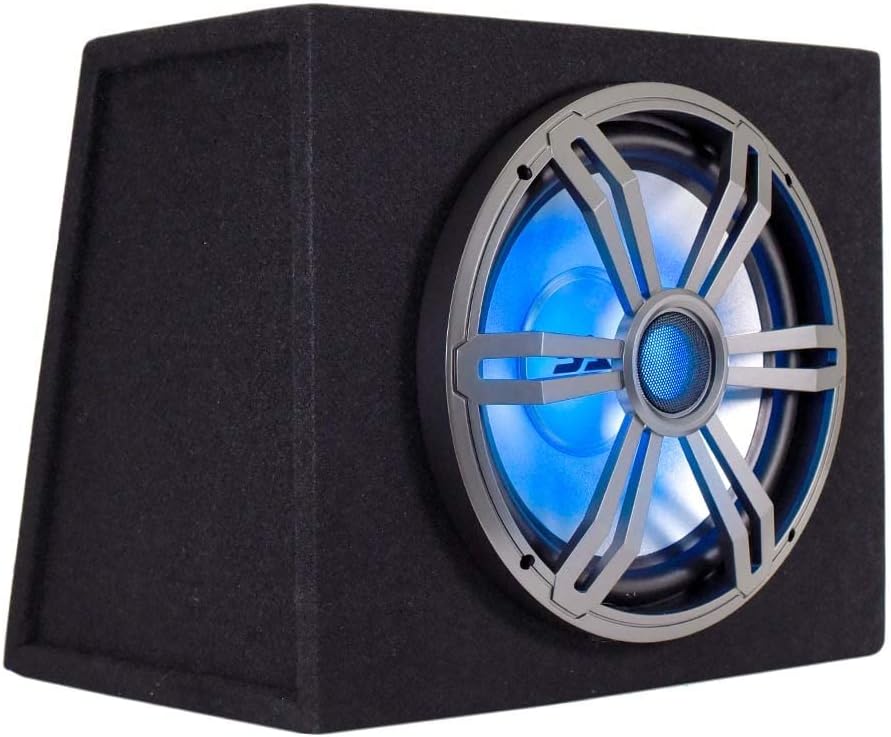 12 Inch 600 Watt Car Audio Subwoofer Enclosure with RGB Illumination I28696