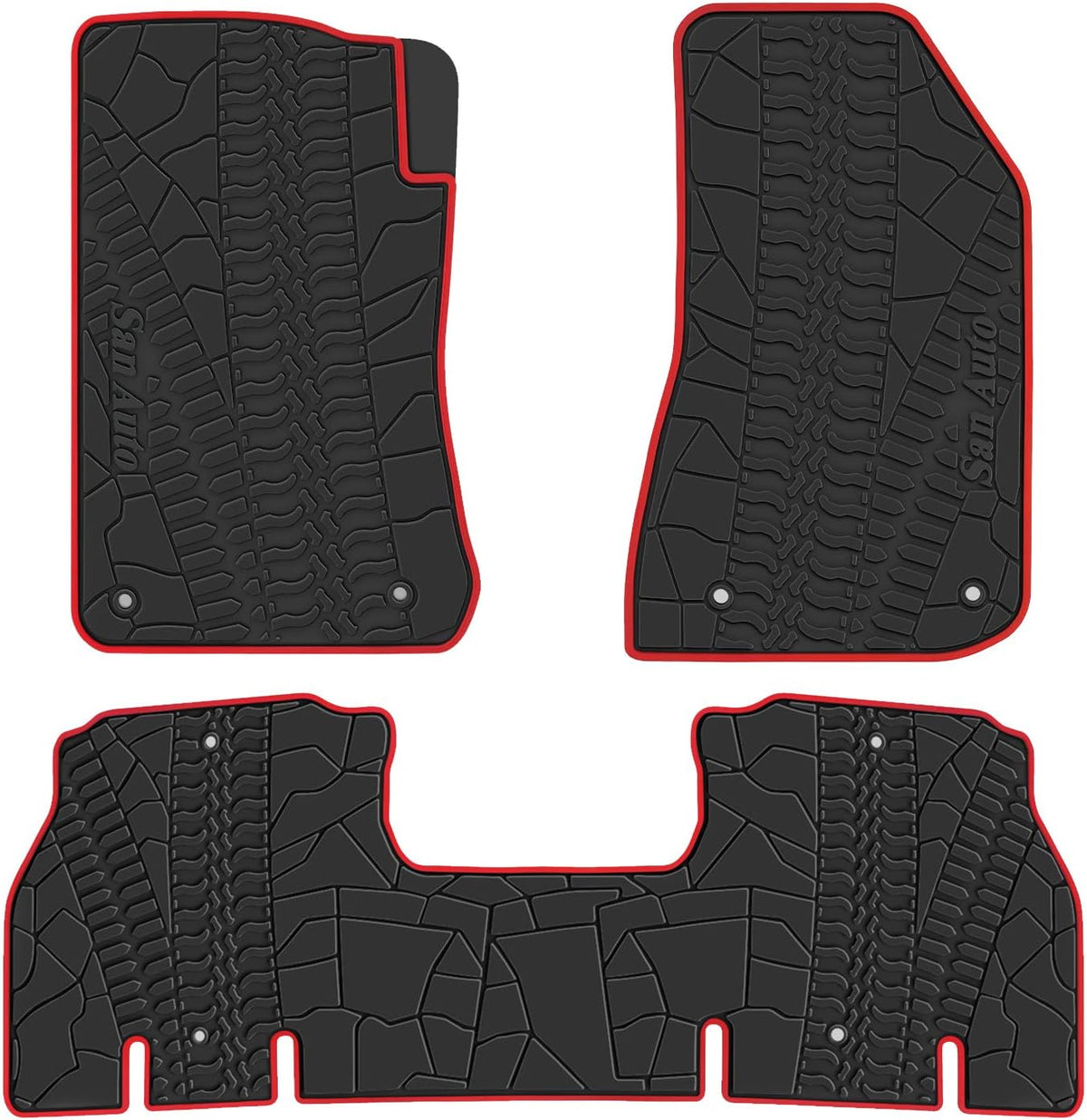 Black Rubber Car Floor Mat Pack of 2 Z1318