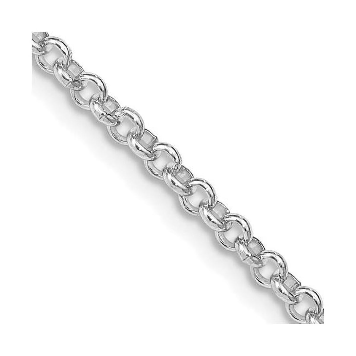 Rhodium-Plated Sterling Silver 2.5 mm 30 in. Rolo Chain C3731