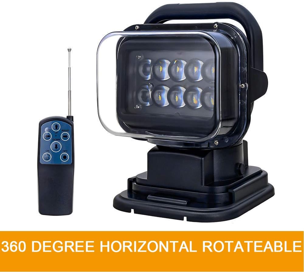 50W CREE LED Rotating Remote Control Searchlight Work Light 12-24V D179919