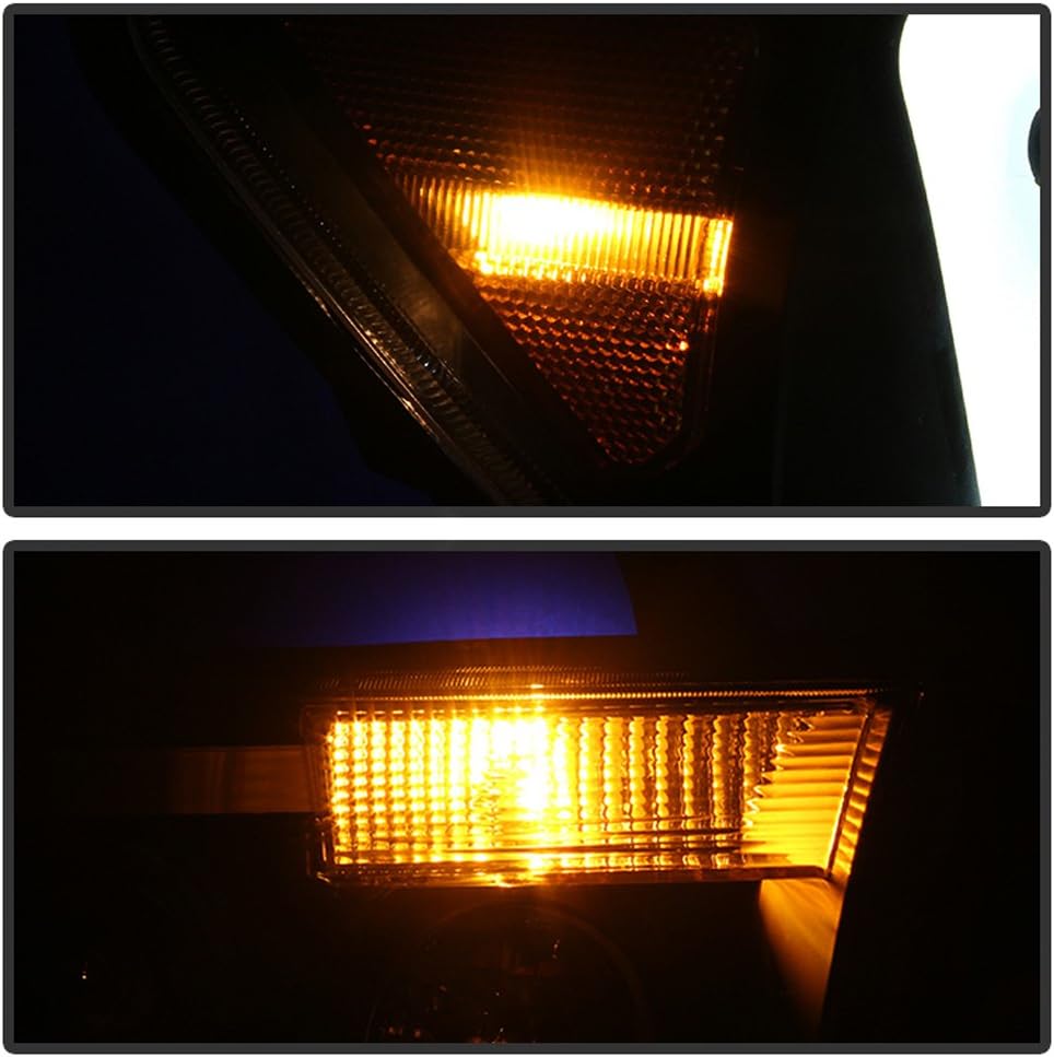 Black LED Tube Projector Headlights Pair P7729