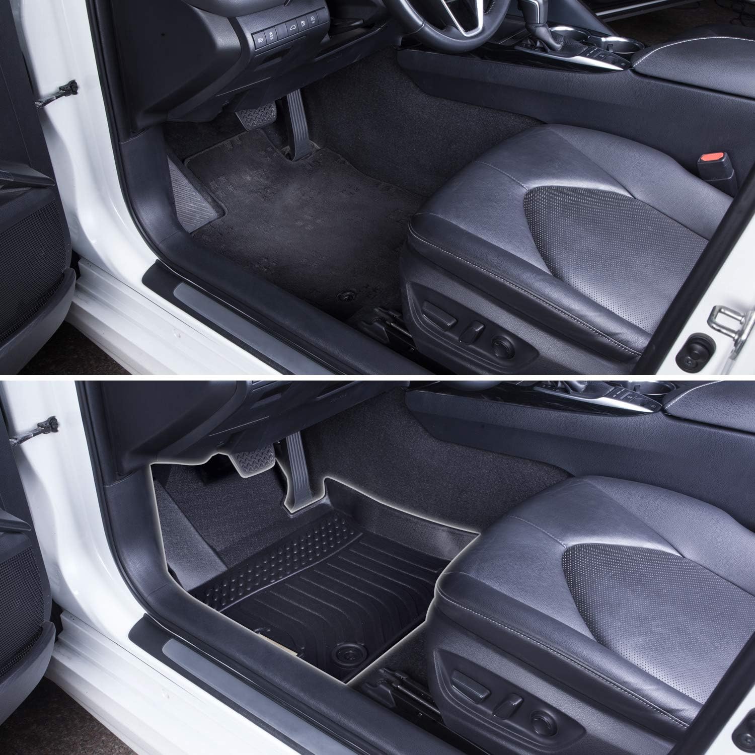 Black Floor Mats Front and Rear Car Carpet U32804