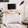 Height Adjustable T-Shape Standing Desk Brown/White C1499