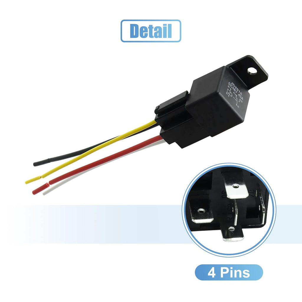 3pcs 4 Pin DC 48V 40A Car Motor Fuse Relay Switch with Harness O46094