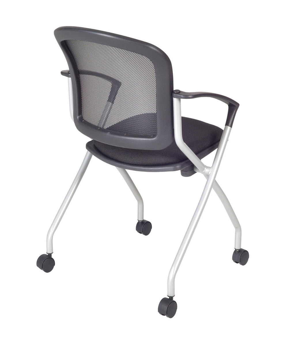 Beige Training Table with 2 Black Nesting Chairs H14874