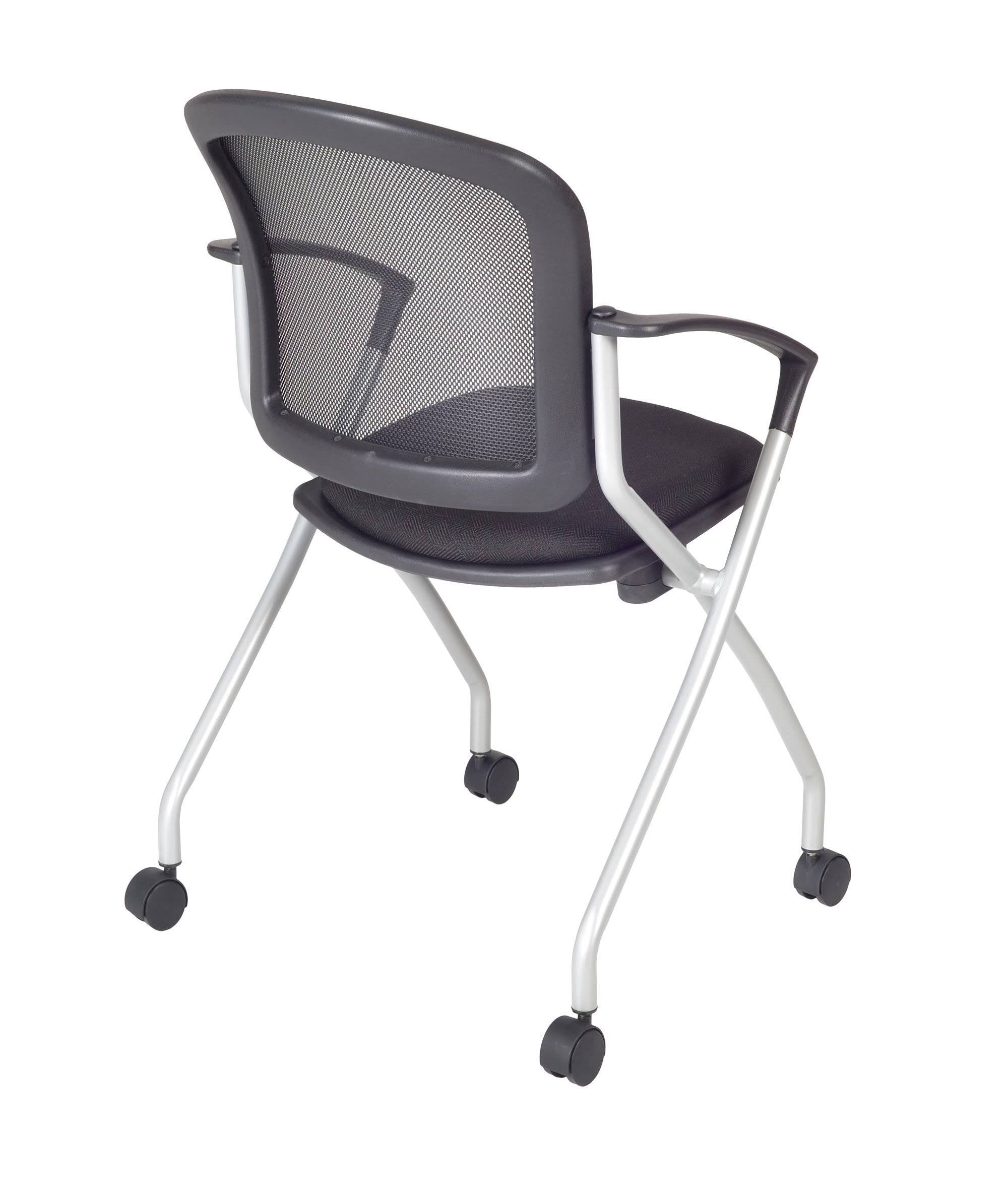 Beige Training Table with 2 Black Nesting Chairs H14874