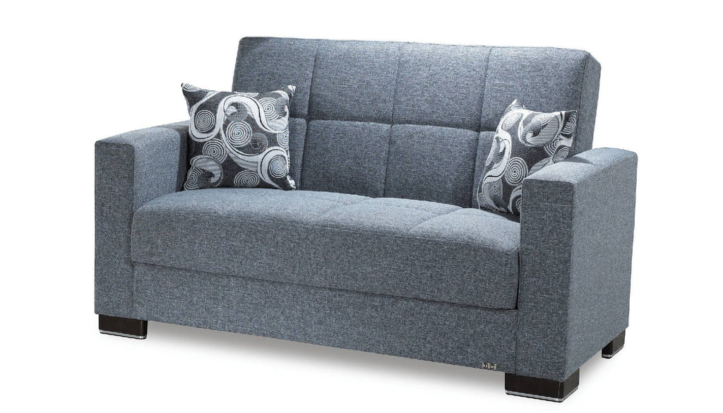Gray Fabric Loveseat U7159
