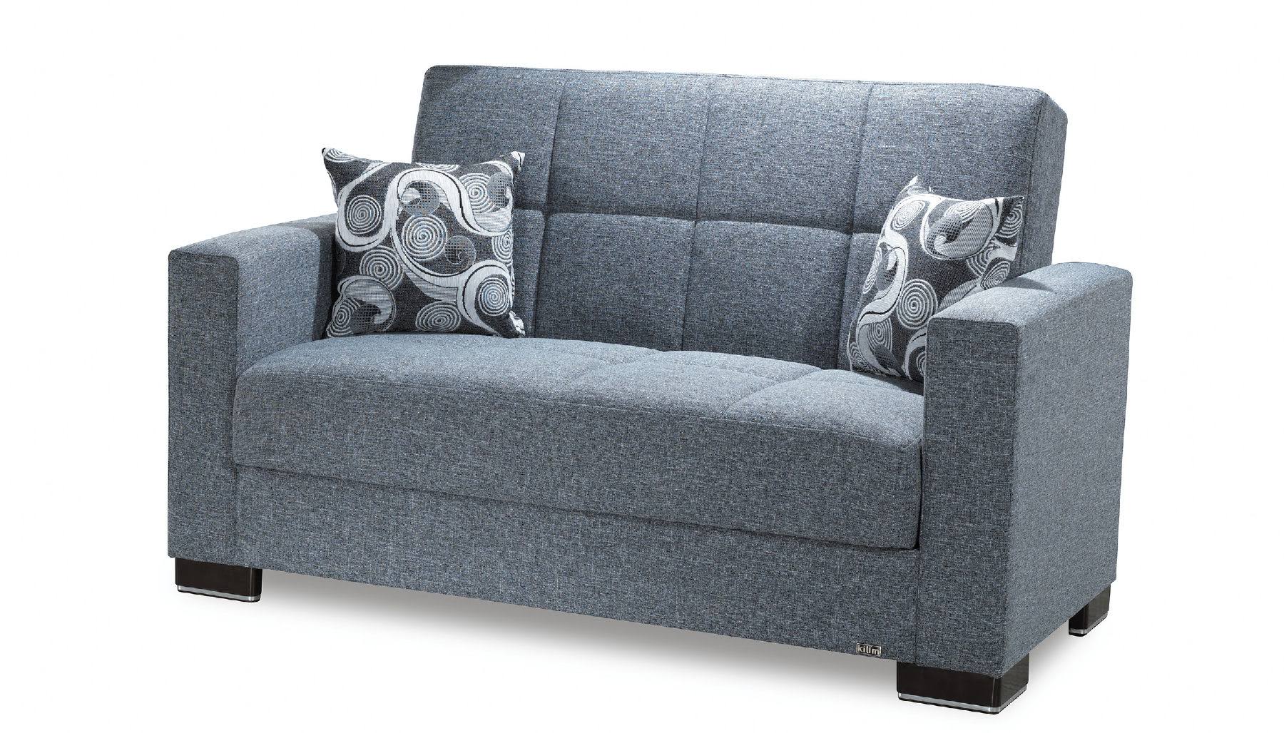 Gray Fabric Loveseat U7159