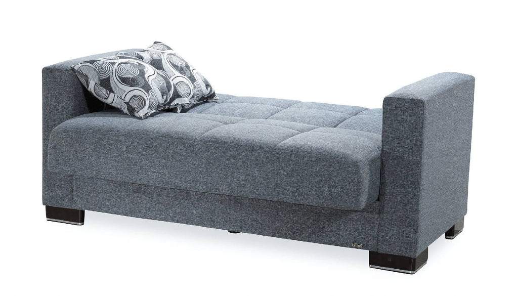 Gray Fabric Loveseat U7159