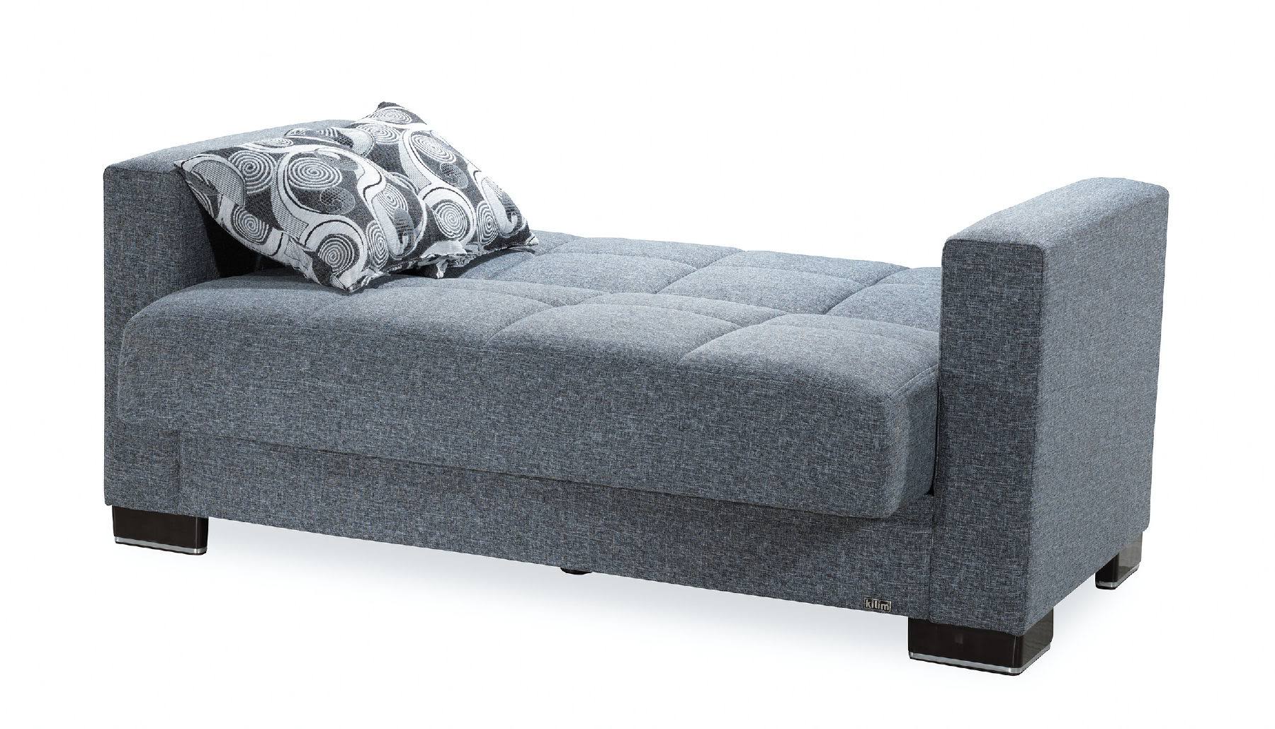 Gray Fabric Loveseat U7159