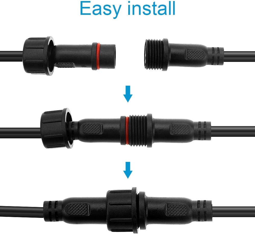 5 Pairs 4 Core Electrical LED Connector IP65 with 20cm 18AWG Cable E65628