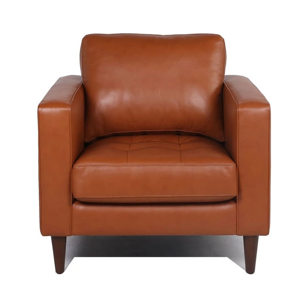 Camel Leather Tufted Chair Q4416