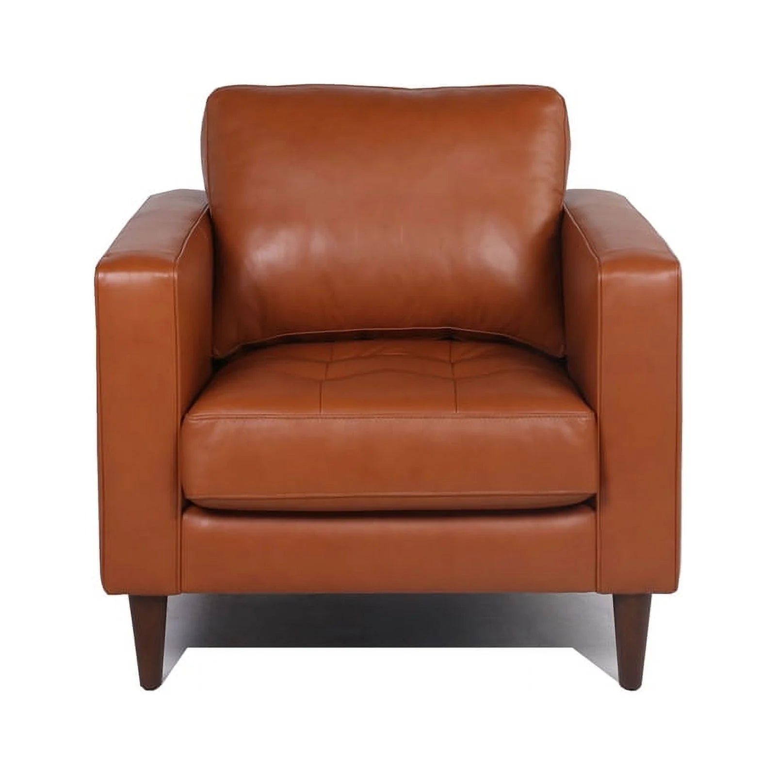 Camel Leather Tufted Chair Q4416