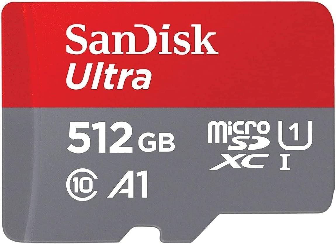512GB microSDXC UHS-I Memory Card with Adapter, 120MB/s, C10, U1, A1, Pack of 2 B757513