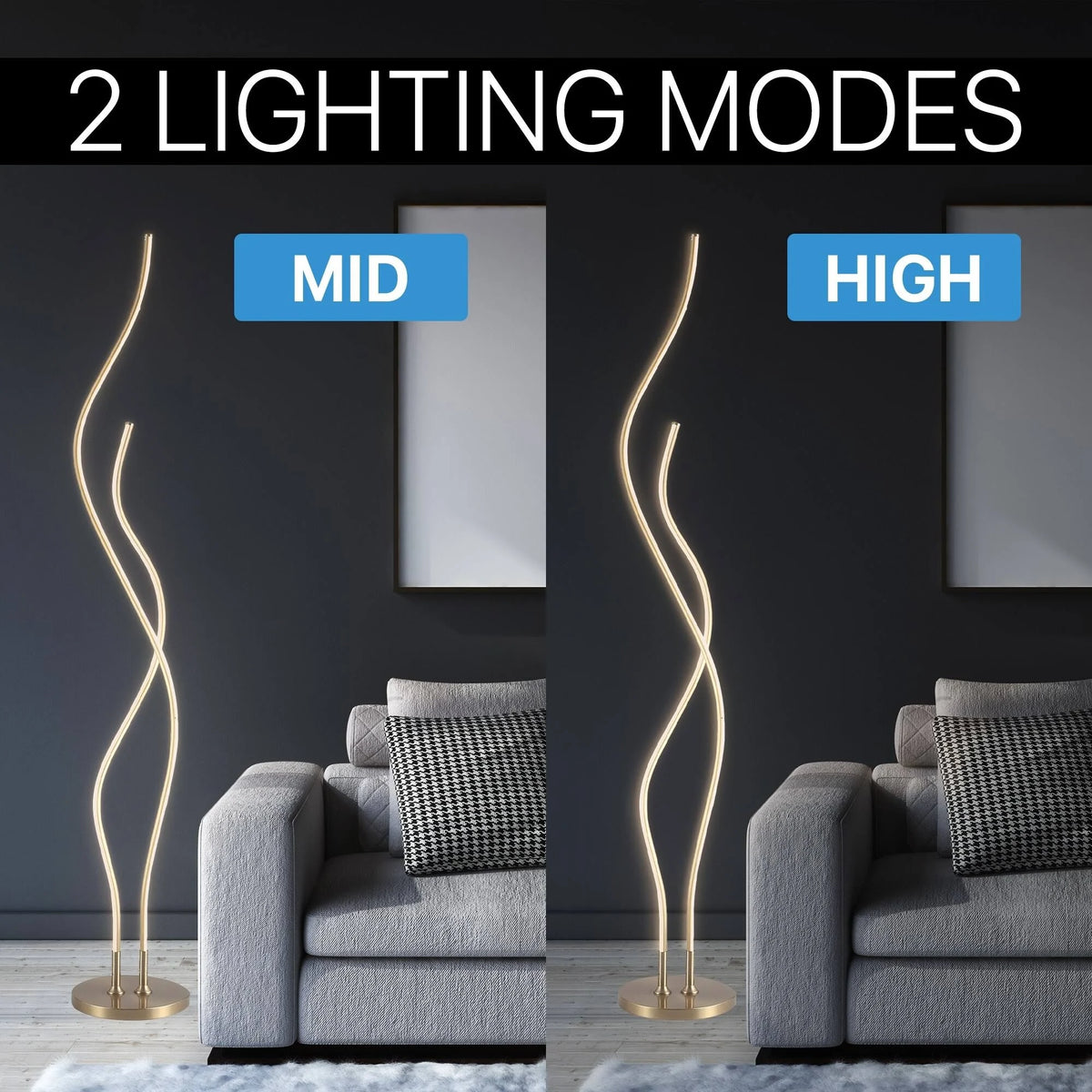 Gold LED Integrated Floor Lamp C436341
