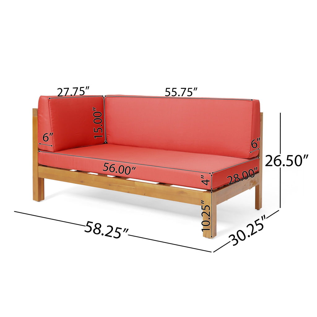 Outdoor 11 Seater Acacia Wood Sectional Sofa and Club Chair Set L264