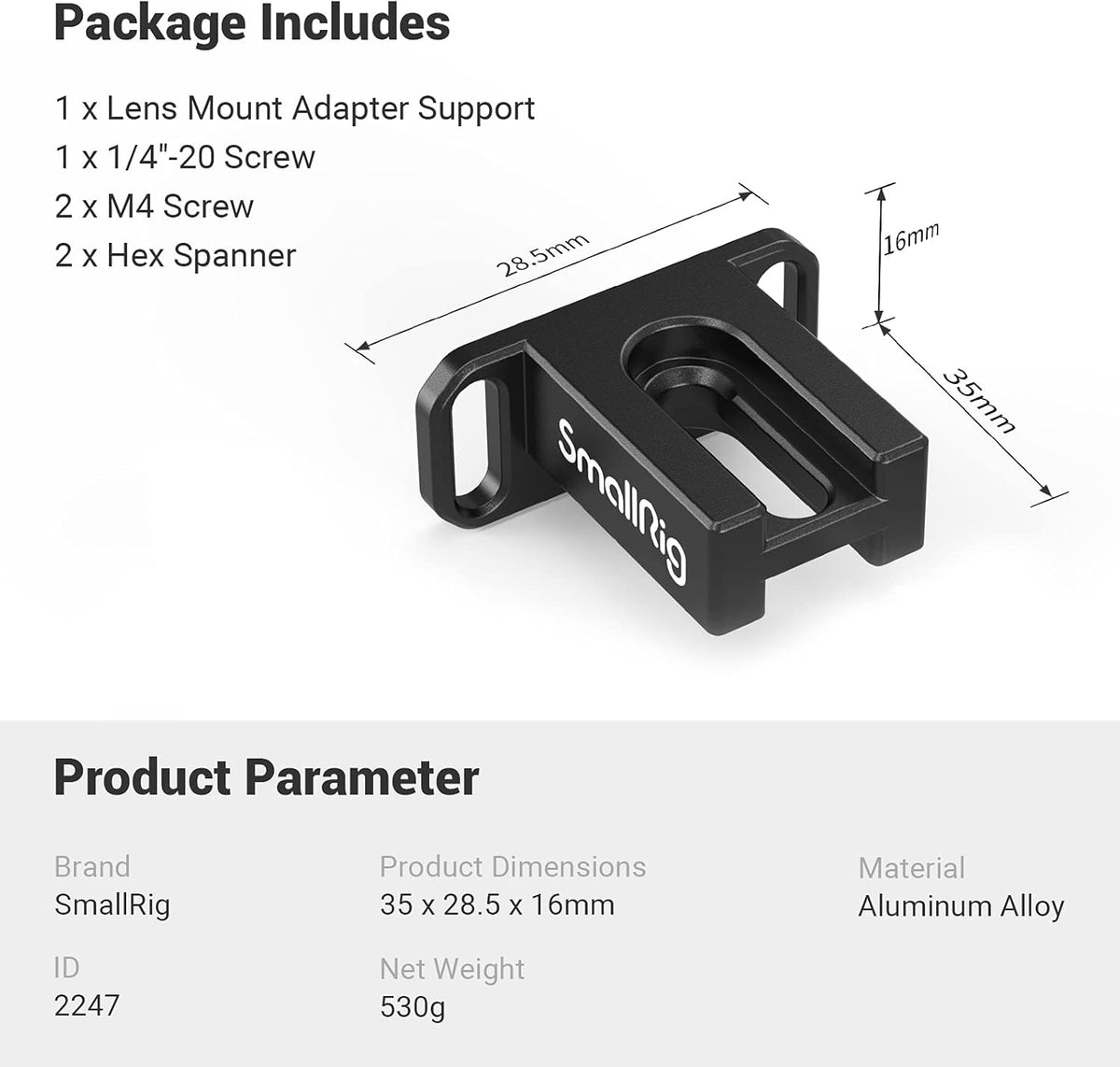 Lens Mount Adapter Support for BMPCC 4K Cage Z528986