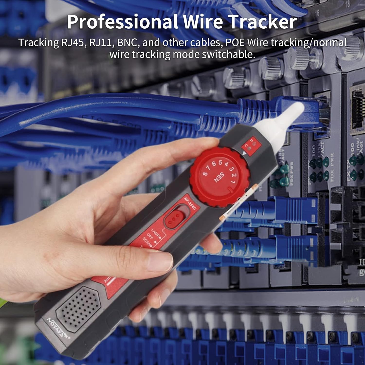 LCD Network Tester with RJ11 RJ45 Coax Cable Tester and VFL Function E842901