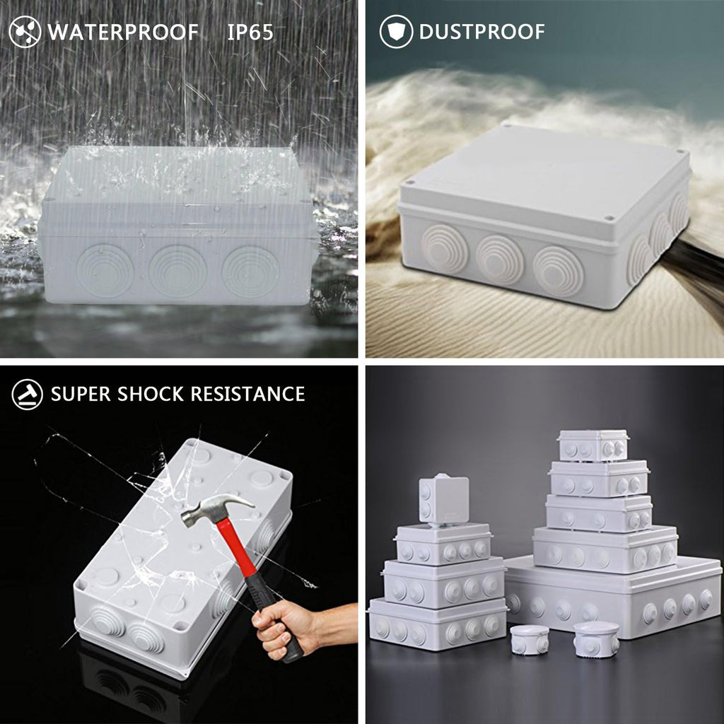 ABS Plastic IP65 Junction Box White 10 x 7.9 x 3.1 inch Pack of 2 Z6710