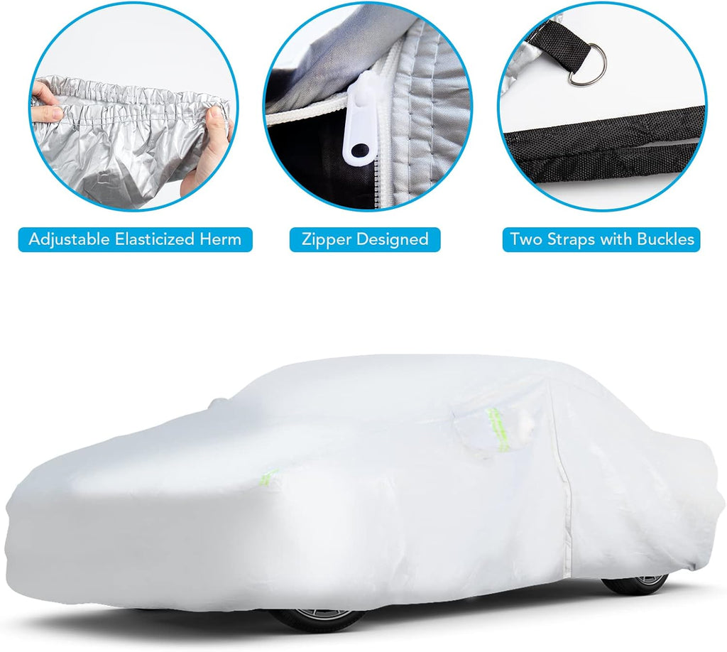 6 Layers Waterproof Full Exterior Car Cover with Zipper C62981