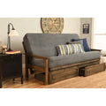 Full Futon with Linen Charcoal Mattress and Storage Drawers E453134