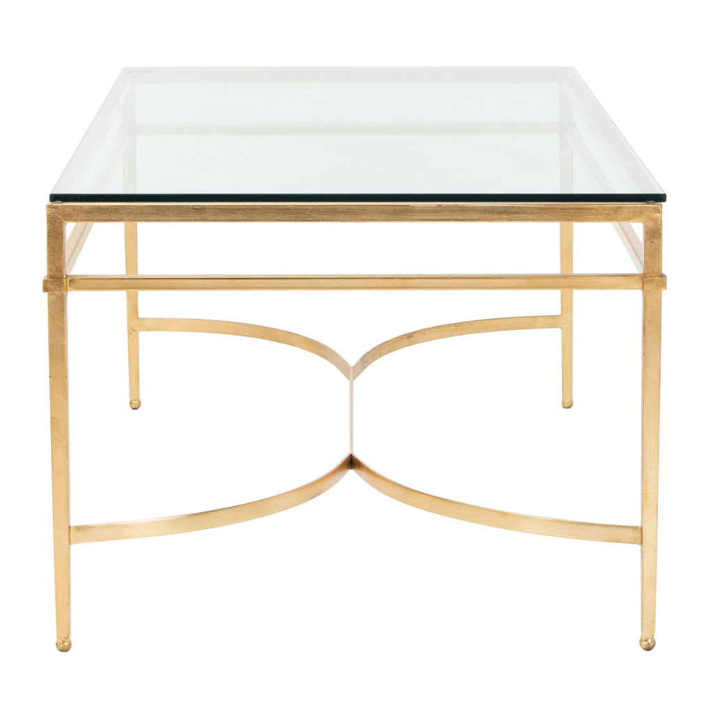 Antique Gold Glass Cocktail Table I6317