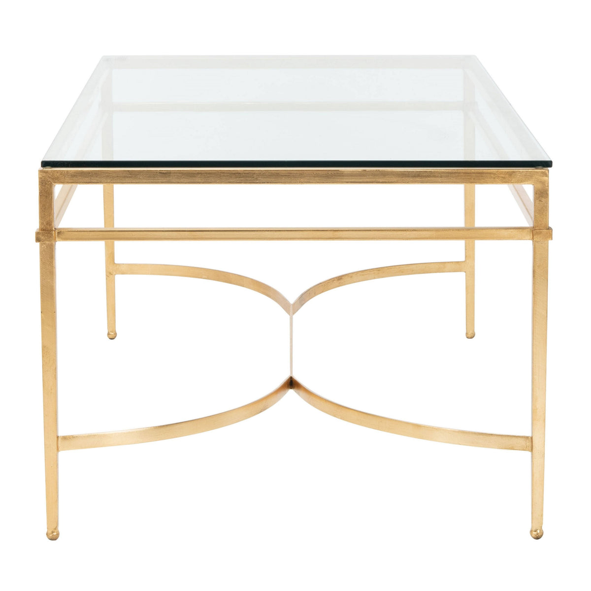 Antique Gold Glass Cocktail Table I6317