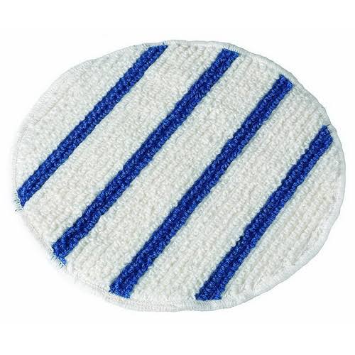 Blue/White Rayon Round Carpet Bonnet, 19x22 Diameter K700