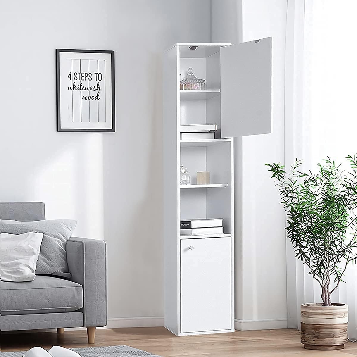Floor Cabinet Storage 2 Doors 6 Shelves S579