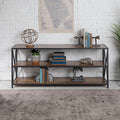 Industrial Media Console Table Storage Bookcase U7694