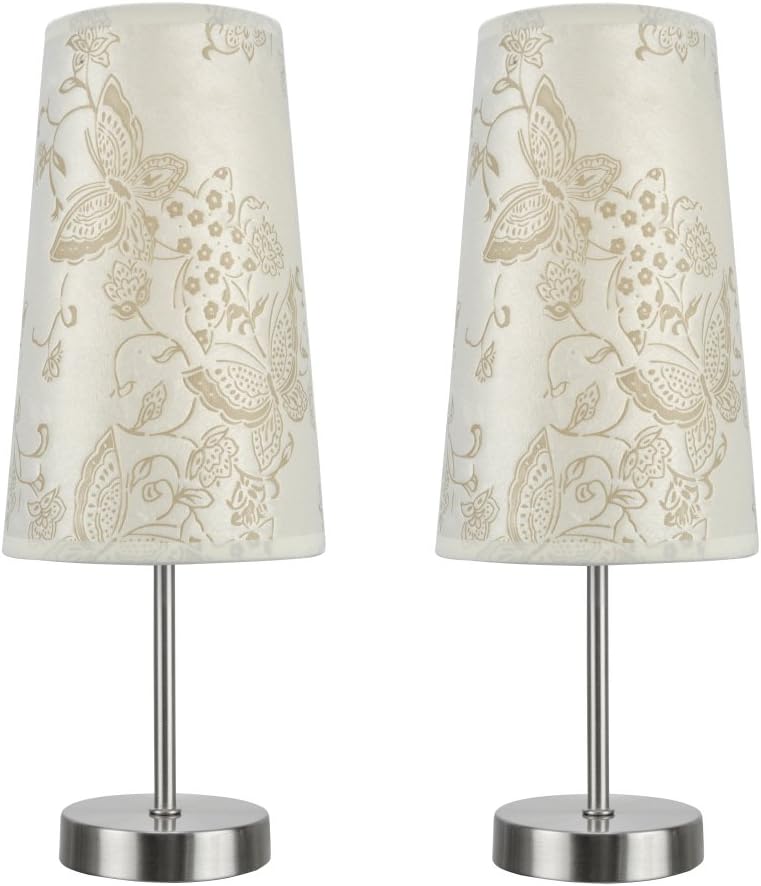 Satin Nickel Candlestick Table Lamp, 2-Pack, 14 1/4 High I333