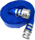 Blue Lay Flat PVC Hose Assembly with Aluminum Cam and Groove Fittings, Pack of 2 D686