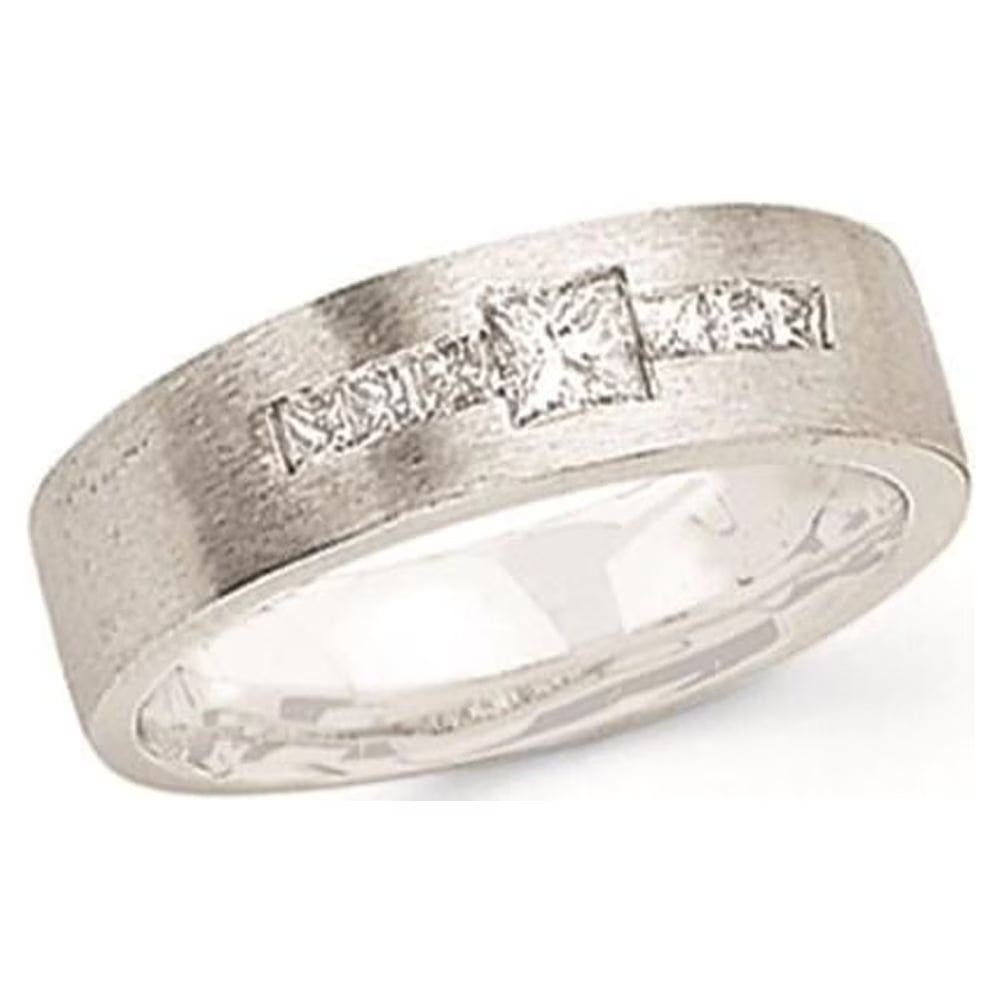 14k White Gold Diamond Men's Band G419236