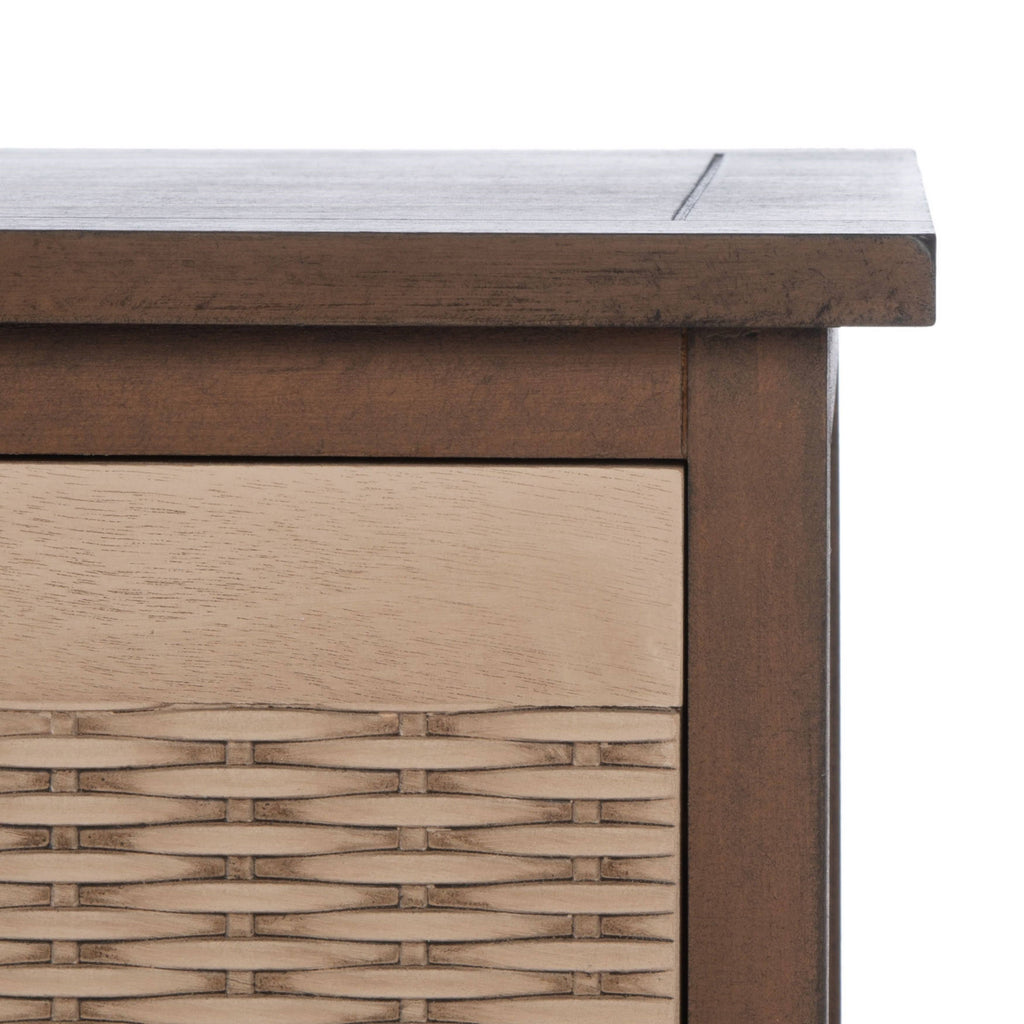 4 Drawer Distressed White Media Stand V5376