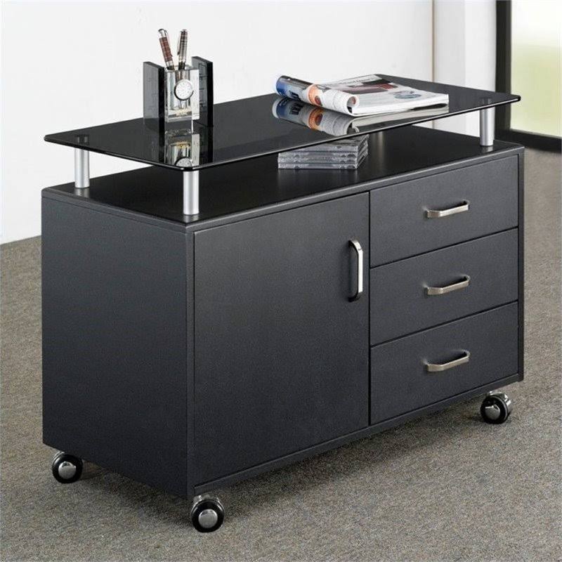 3 Drawer Wood Storage Cabinet in Graphite U286