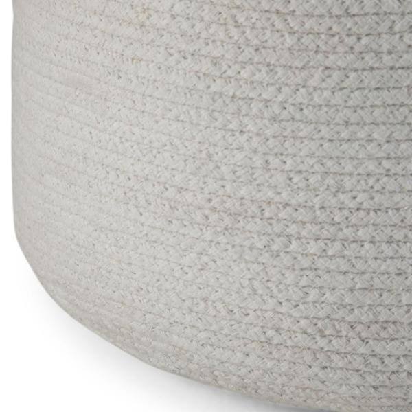 Natural Cotton Round Braided Pouf B44021