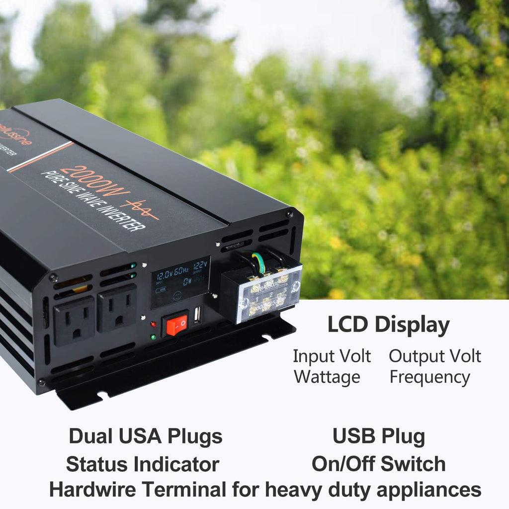 1500w Pure Sine Wave Power Inverter 24 Volt DC to AC 110v 120v Car Power Inverter J17820