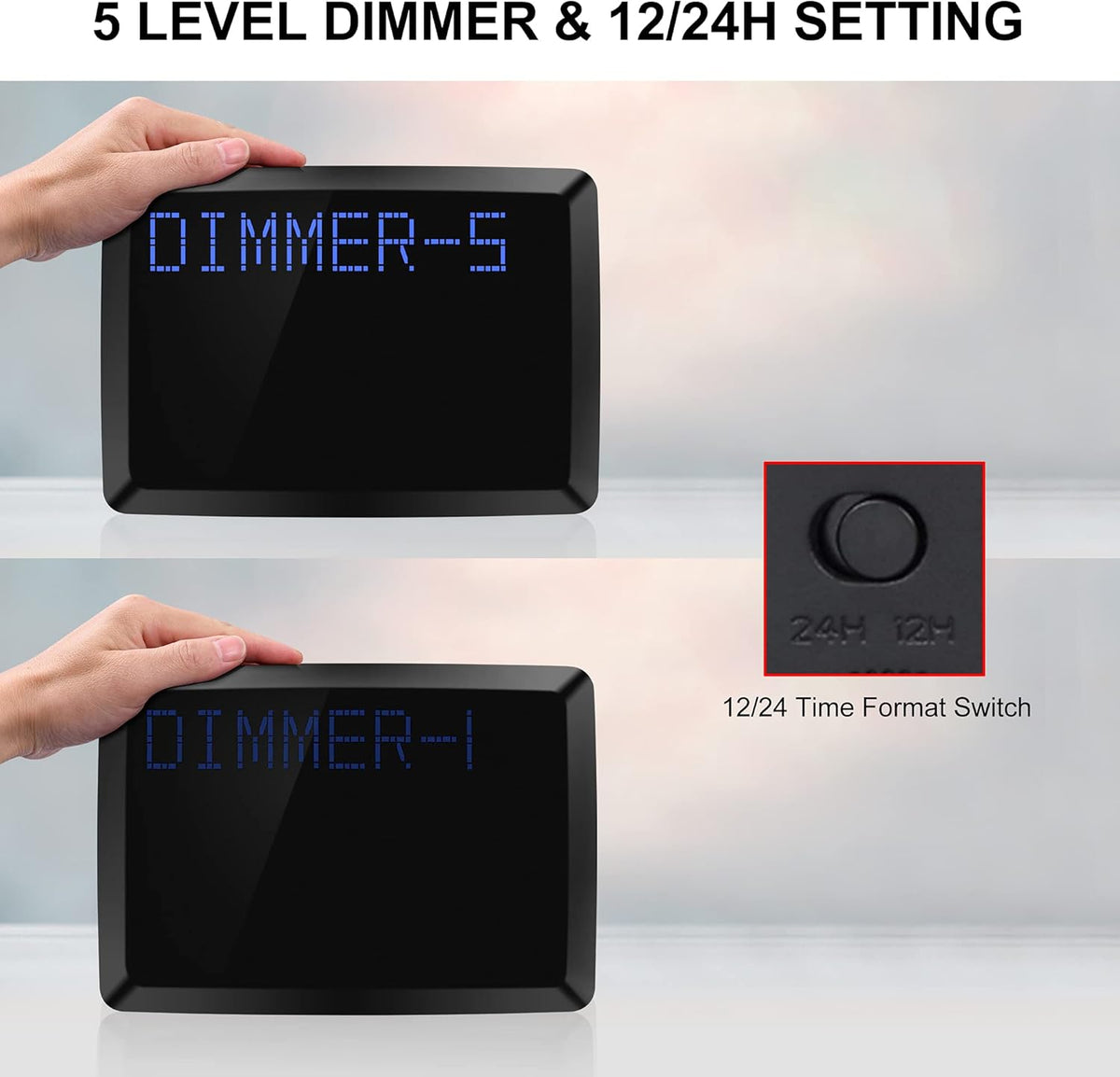 11.5 Extra Large LED Digital Wall Clock with Calendar and 3 Alarms K549