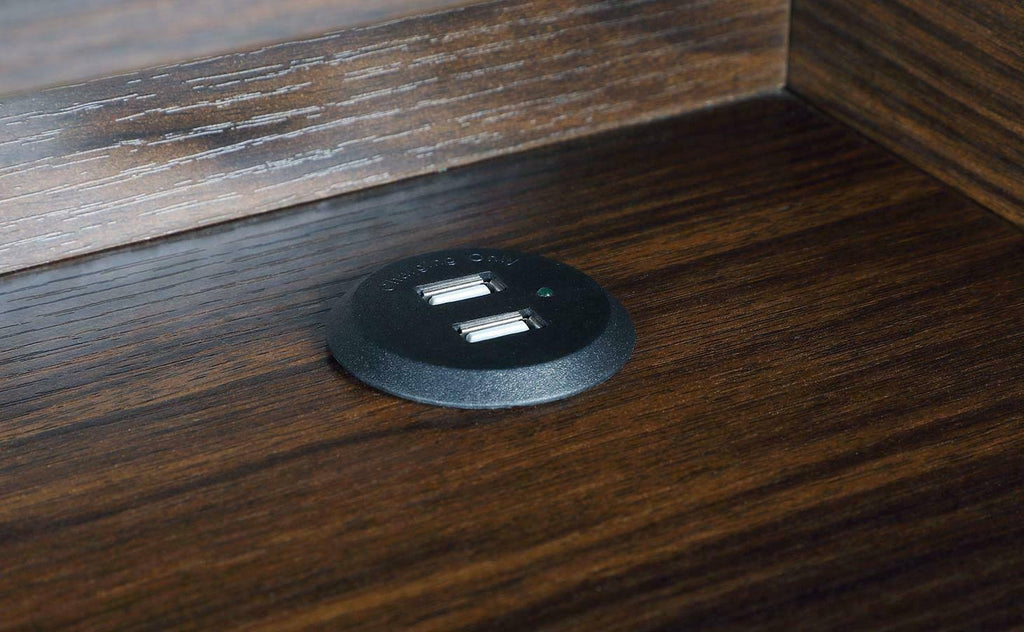 Walnut Writing Desk with Outlet S633