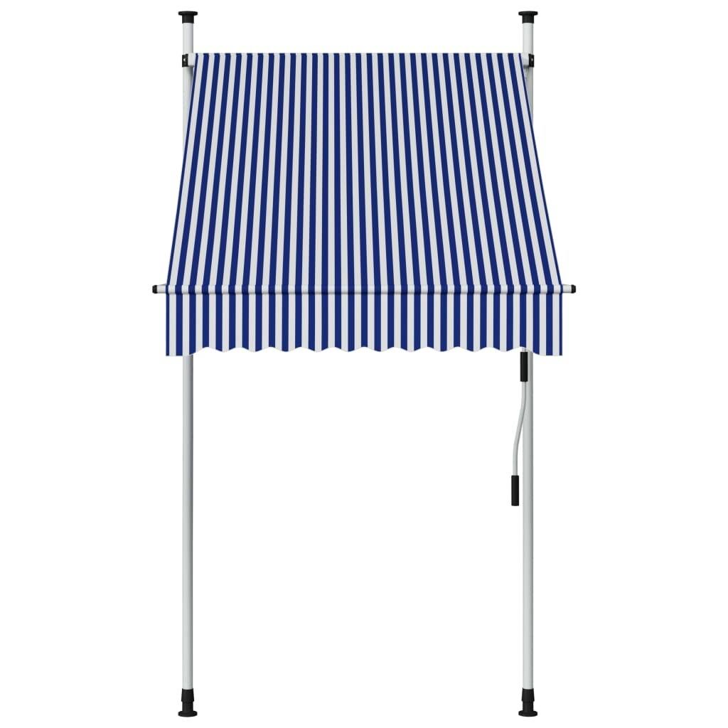 Blue and White Stripes Retractable Awning V6569