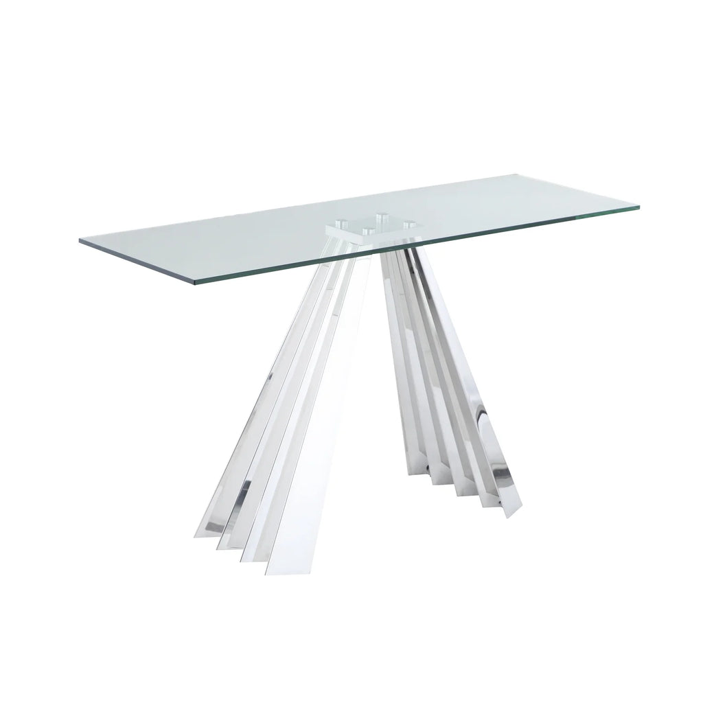 Glass Sofa Table with Flare Pyramid Base U44326