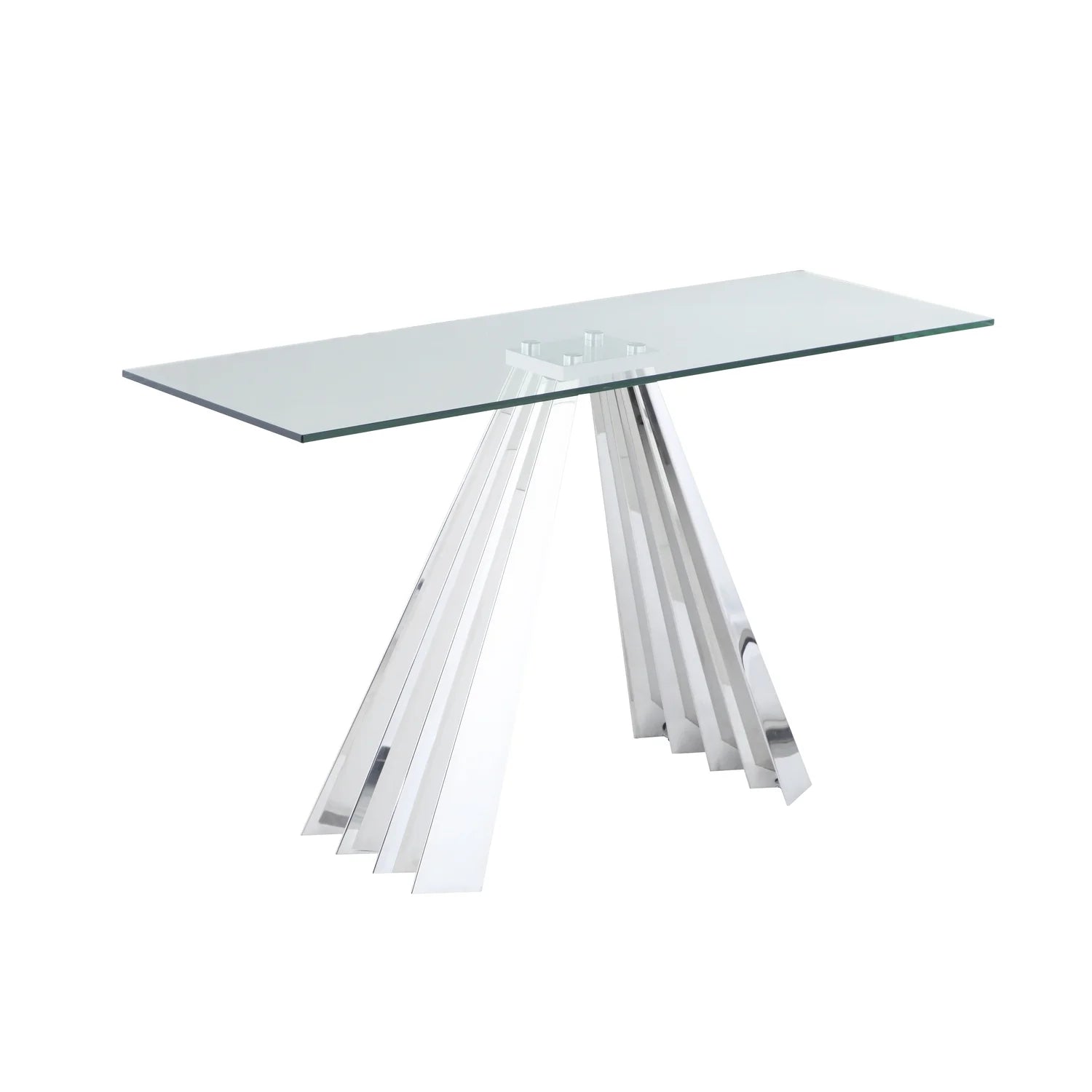 Glass Sofa Table with Flare Pyramid Base U44326